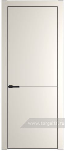 Глухая дверь ProfilDoors 16PE с кромкой Черный матовый RAL9005 (Перламутр белый)