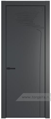 Глухая дверь ProfilDoors 25PE с кромкой Черный матовый RAL9005 (Графит (Pantone 425С))