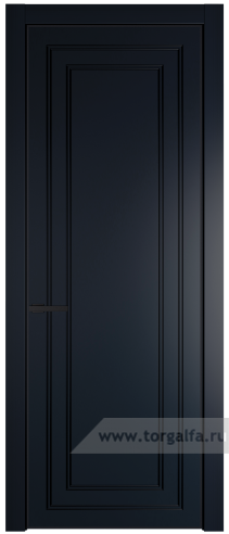 Глухая дверь ProfilDoors 26PE с кромкой Черный матовый RAL9005 (Нэви Блу (RAL 7016))