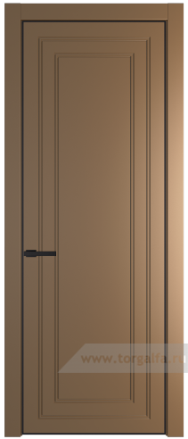 Глухая дверь ProfilDoors 26PE с кромкой Черный матовый RAL9005 (Перламутр золото)