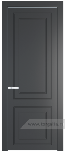 Глухая дверь ProfilDoors 27PE с кромкой Серебро (Графит (Pantone 425С))