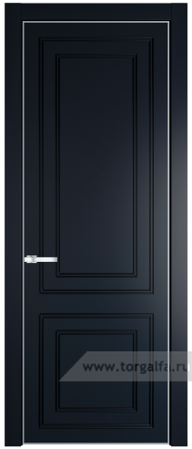 Глухая дверь ProfilDoors 27PE с кромкой Серебро (Нэви Блу (RAL 7016))