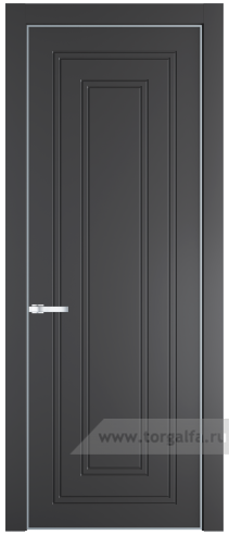 Глухая дверь ProfilDoors 28PE с кромкой Серебро (Графит (Pantone 425С))