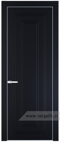 Глухая дверь ProfilDoors 28PE с кромкой Серебро (Нэви Блу (RAL 7016))
