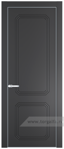 Глухая дверь ProfilDoors 33PE с кромкой Серебро (Графит (Pantone 425С))