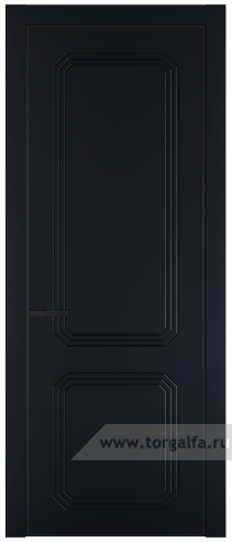 Глухая дверь ProfilDoors 33PE с кромкой Черный матовый RAL9005 (Нэви Блу (RAL 7016))