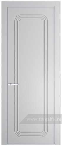Глухая дверь ProfilDoors 34PE с кромкой Серебро (Крем Вайт (RAL 120-02))