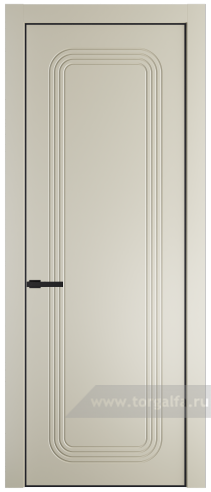 Глухая дверь ProfilDoors 34PE с кромкой Черный матовый RAL9005 (Перламутр белый)