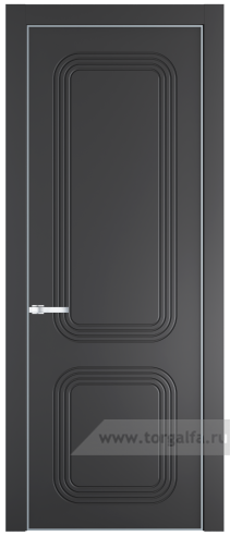 Глухая дверь ProfilDoors 35PE с кромкой Серебро (Графит (Pantone 425С))