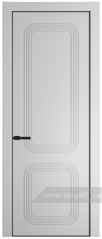 Глухая дверь ProfilDoors 35PE с кромкой Черный матовый RAL9005 (Крем Вайт (RAL 120-02))