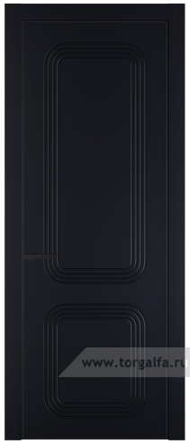 Глухая дверь ProfilDoors 35PE с кромкой Черный матовый RAL9005 (Нэви Блу (RAL 7016))
