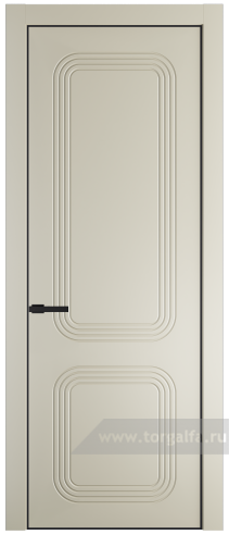 Глухая дверь ProfilDoors 35PE с кромкой Черный матовый RAL9005 (Перламутр белый)