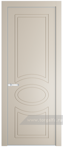 Глухая дверь ProfilDoors 36PE с кромкой Серебро (Кремовая Магнолия (RAL 120-04))