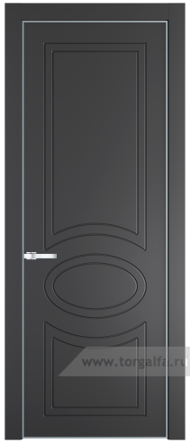 Глухая дверь ProfilDoors 36PE с кромкой Серебро (Графит (Pantone 425С))