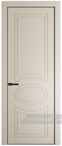 Глухая дверь ProfilDoors 36PE с кромкой Черный матовый RAL9005 (Кремовая Магнолия (RAL 120-04))