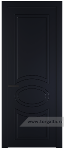 Глухая дверь ProfilDoors 36PE с кромкой Черный матовый RAL9005 (Нэви Блу (RAL 7016))