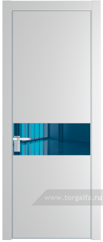 Дверь со стеклом ProfilDoors 17PA Зеркало Blue с профилем Серебро (Крем Вайт (RAL 120-02))