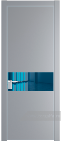 Дверь со стеклом ProfilDoors 17PA Зеркало Blue с профилем Серебро (Смоки (RAL 870-02))