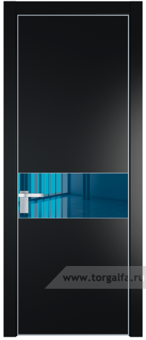 Дверь со стеклом ProfilDoors 17PA Зеркало Blue с профилем Серебро (Блэк)