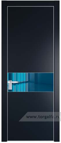 Дверь со стеклом ProfilDoors 17PA Зеркало Blue с профилем Серебро (Нэви Блу (RAL 7016))