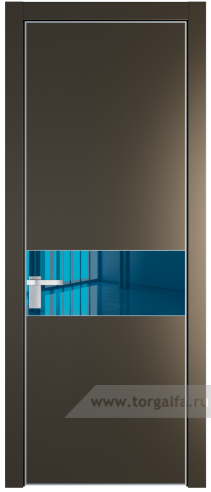 Дверь со стеклом ProfilDoors 17PA Зеркало Blue с профилем Серебро (Перламутр бронза)