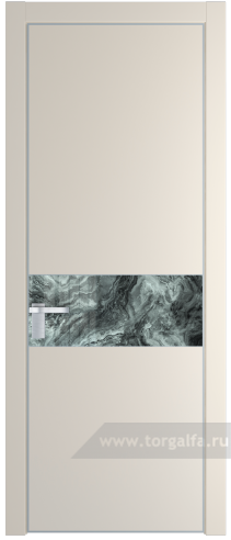 Дверь со стеклом ProfilDoors 17PA Атриум серебро с профилем Серебро (Кремовая Магнолия (RAL 120-04))