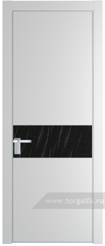 Дверь со стеклом ProfilDoors 17PA Неро мрамор с профилем Серебро (Крем Вайт (RAL 120-02))