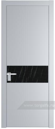 Дверь со стеклом ProfilDoors 17PA Неро мрамор с профилем Серебро (Лайт Грей (RAL 870-01))