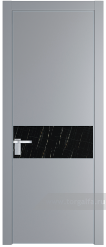 Дверь со стеклом ProfilDoors 17PA Неро мрамор с профилем Серебро (Смоки (RAL 870-02))