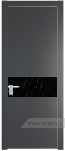 Дверь со стеклом ProfilDoors 17PA Неро мрамор с профилем Серебро (Графит (Pantone 425С))