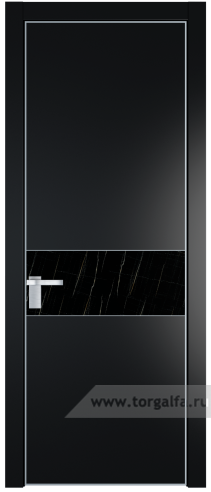 Дверь со стеклом ProfilDoors 17PA Неро мрамор с профилем Серебро (Блэк)