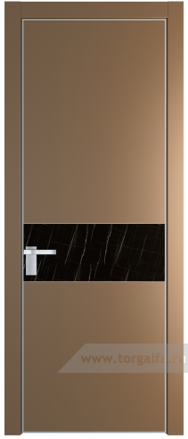 Дверь со стеклом ProfilDoors 17PA Неро мрамор с профилем Серебро (Перламутр золото)