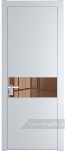 Дверь со стеклом ProfilDoors 17PA Зеркало Bronza с профилем Серебро (Вайт (RAL 110 96 02))