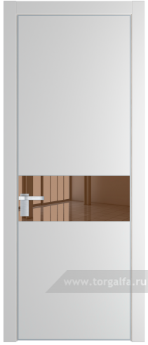 Дверь со стеклом ProfilDoors 17PA Зеркало Bronza с профилем Серебро (Крем Вайт (RAL 120-02))