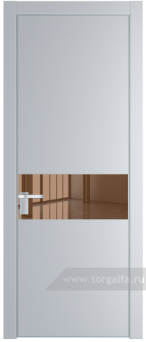 Дверь со стеклом ProfilDoors 17PA Зеркало Bronza с профилем Серебро (Лайт Грей (RAL 870-01))
