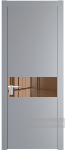 Дверь со стеклом ProfilDoors 17PA Зеркало Bronza с профилем Серебро (Смоки (RAL 870-02))
