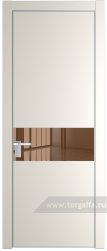 Дверь со стеклом ProfilDoors 17PA Зеркало Bronza с профилем Серебро (Перламутр белый)