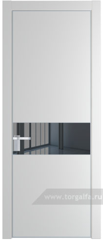 Дверь со стеклом ProfilDoors 17PA Зеркало Grey с профилем Серебро (Крем Вайт (RAL 120-02))