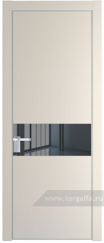 Дверь со стеклом ProfilDoors 17PA Зеркало Grey с профилем Серебро (Кремовая Магнолия (RAL 120-04))