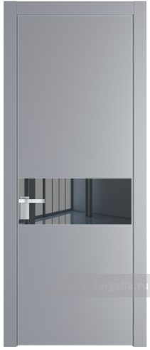 Дверь со стеклом ProfilDoors 17PA Зеркало Grey с профилем Серебро (Смоки (RAL 870-02))