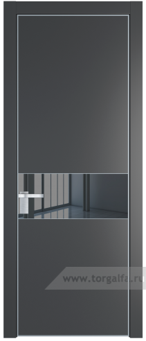 Дверь со стеклом ProfilDoors 17PA Зеркало Grey с профилем Серебро (Графит (Pantone 425С))