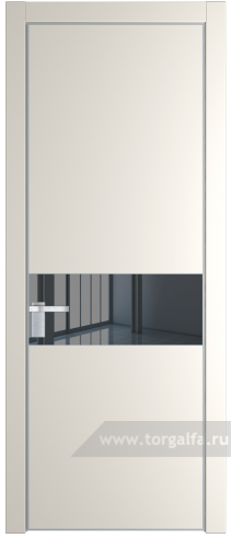 Дверь со стеклом ProfilDoors 17PA Зеркало Grey с профилем Серебро (Перламутр белый)
