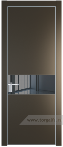 Дверь со стеклом ProfilDoors 17PA Зеркало Grey с профилем Серебро (Перламутр бронза)