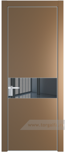 Дверь со стеклом ProfilDoors 17PA Зеркало Grey с профилем Серебро (Перламутр золото)
