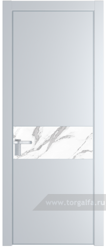 Дверь со стеклом ProfilDoors 17PA Нефи белый узор серебро с профилем Серебро (Вайт (RAL 110 96 02))