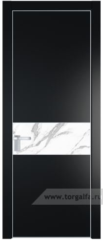 Дверь со стеклом ProfilDoors 17PA Нефи белый узор серебро с профилем Серебро (Блэк)