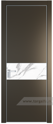 Дверь со стеклом ProfilDoors 17PA Нефи белый узор серебро с профилем Серебро (Перламутр бронза)