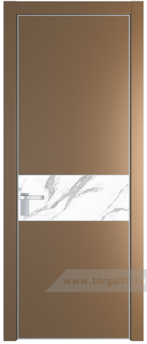 Дверь со стеклом ProfilDoors 17PA Нефи белый узор серебро с профилем Серебро (Перламутр золото)