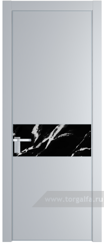 Дверь со стеклом ProfilDoors 17PA Нефи черный узор серебро с профилем Серебро (Лайт Грей (RAL 870-01))
