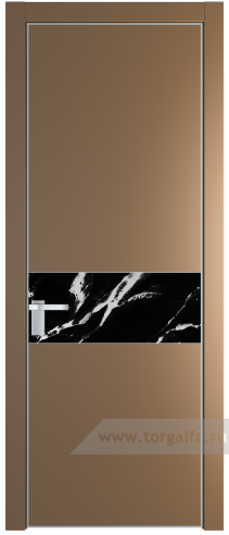 Дверь со стеклом ProfilDoors 17PA Нефи черный узор серебро с профилем Серебро (Перламутр золото)